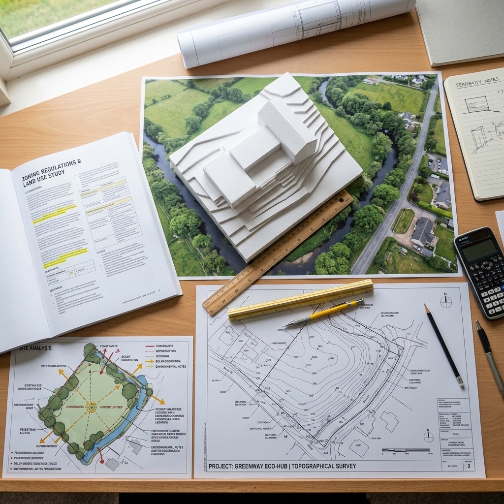 Standortanalyse mit Volumenstudie und Bebauungsplan